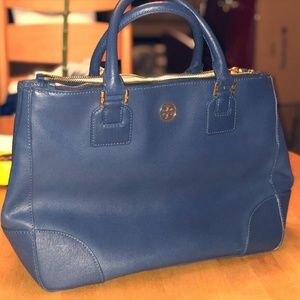 Tory Burch Navy Blue Robinson Tote